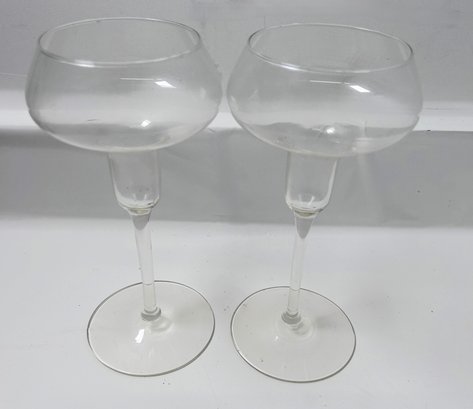 Pair Of Unique Stemware Glasses