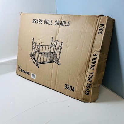 Brass Doll Cradle In Box