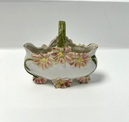 Small Hand Painted Porcelain Basket