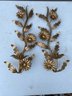 2 Metal Gold Leaf Wall Hanging Decor Pieces