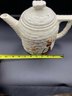 Vintage Porcelier Vitreous China Teapot Girl With Flowers