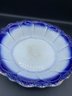 Antique La Francaise Semi Vitreous A4 Transferware Flow Blue Bowl 9in