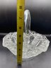 Elegant Crystal Glass Display Bowl With Handle