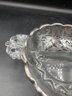 Stunning Crystal Display Bowl With Divider And Handles