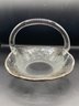 Vintage Crystal Glass Display Bowl With Handle