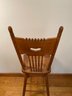 Vintage Oak Traditional Press Back Side Chair With Lovely Cane Seat