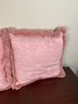 Pair Of Silk Pink Accent Pillows