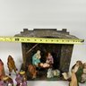 Vintage Nativity Set 14 Figures & Creche, Made In Germany And Italy