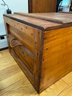 Beautiful Wooden Flat Top Chest - Would Make A Great Coffee Table! Tons Of Storage!