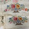 A Gorgeous Lot Of Spring Themed Colorful Antique & Vintage Linens