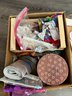 Calling All Crafters! Box Lot Of Sewing, Vintage Buttons, Wire, Craft Supplies, & More!