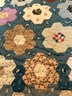 Beautiful Antique Blue Floral Hand Stitched Quilt: 84inches By 76inches