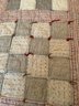 Antique Hand Stitched Quilt With Repeating Checkerboard Patterns: 64inches By 88inches