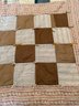Antique Hand Stitched Quilt With Repeating Checkerboard Patterns: 64inches By 88inches