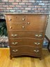 Antique Victorian Serpentine Front Dresser, Five Drawers & A Hatbox! Birdseye Maple