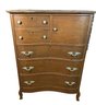 Antique Victorian Serpentine Front Dresser, Five Drawers & A Hatbox! Birdseye Maple
