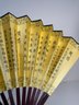 Chinese Folding Fan With Carrying Case, With Chinese Warriors & Writings