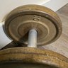 Dumbell With 2 Vintage 10 Pound Weights