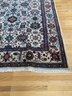 Beautiful White And Blue Persian Style Hand Knotted Rug 6'x8'10'