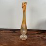 Mid-Century Stretch Swung Iridescent Carnival Glass 10 Gold Opalescent Vase