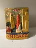 Antique Carnival Ware Chicago Skyline Piggy Bank 4.5 W By 6 T Great Colors!