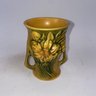 Roseville Pottery USA 57-4 Yellow Peony Small Two Handled Vase 57-4' Chipped