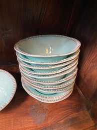 Annmarie Dove 10 Ceramic Blue Bowls 7 And A Half  Inches Wide.