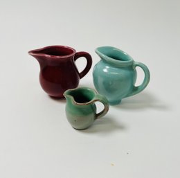 Trio Of Small Pottery Pitchers