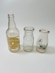 Vintage Glass Bottles: Diary, Root Beer Bottles, Milk Bottles