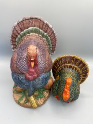 2 Ceramic Turkeys, One Is A Planter!