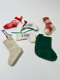 Lot Of Vintage, Some Handmade Christmas Stocking Ornaments