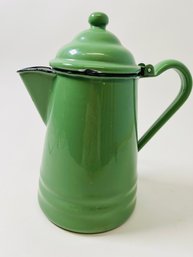 Vintage Green Enamel Coffee Pot