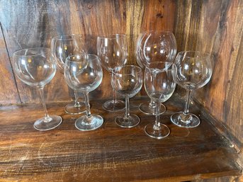 Lot Of 8 Elegant Wine Glasses, Various Sizes