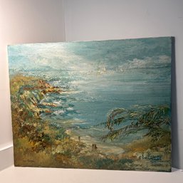 Joyce LaMotte (American, 1923-2023) Impressionist Oil On Canvas Painting, Stunning Seascape