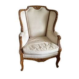 Lovely Upholstered French Style Armchair, Amazing Carving & Details