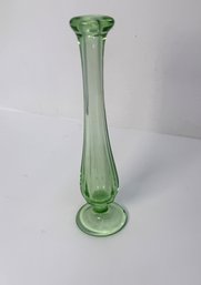 Green Depression Glass Bud Vase