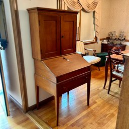 Willett Furniture Co. Maple Secretary Desk With Bookcase Top, Lancaster County