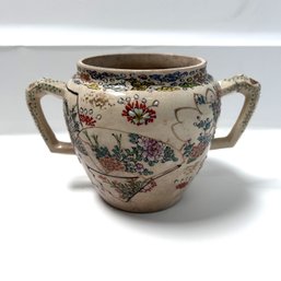 Double Handled Vintage Painted Sugar Bowl
