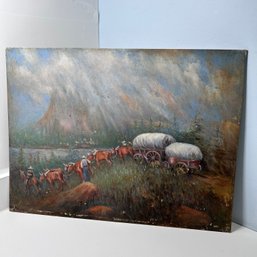 Cattle Farming Painting On Board, Signed