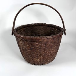 Large Antique American Swing Handled Gathering & Carrying Basket