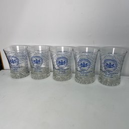 Set Of 5 Blue And Clear Pennsylvania State University Glasses