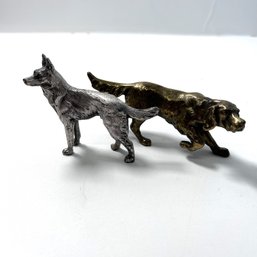 Pair Of Metal Dog Figurines