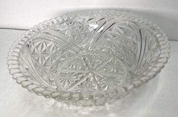 8 Inch Crystal Bowl With Beautiful Pressed Design.
