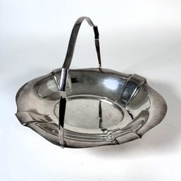 Elecro-Plated Nickle Silver Bowl With Swing Handle By Frederick Wilson & Aitken Harris, Birmingham England