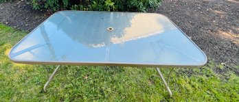 Glass Top Metal Outdoor Table