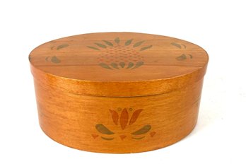 Beautiful Vintage Bent Wood Oval Lidded Box