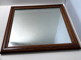 Wooden Framed Wall Mirror 17in By 18in