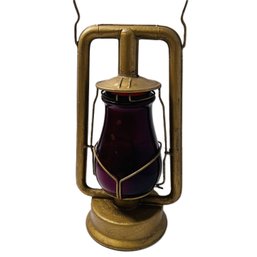 Dietz Hy-lo Railroad Lantern With Red Glass Globe