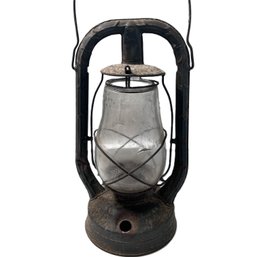 Antique Dietz Kerosene Lantern With Fitzall Clear Glass Globe