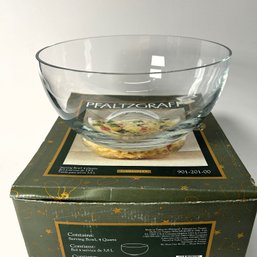 Stunning Pfaltzgraff Hand Blown Glass 4 Quart Serving Bowl With Original Box